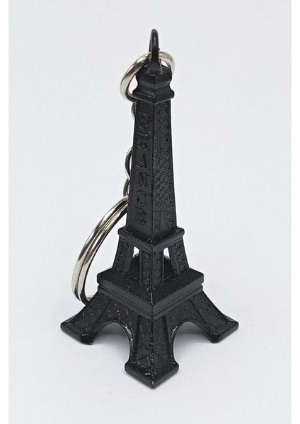 Paris Eyfel Kulesi 3D Metal Anahtarlık Siyah
