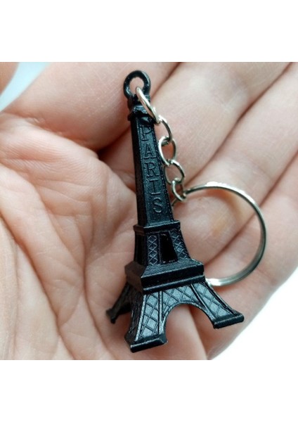 Paris Eyfel Kulesi 3D Metal Anahtarlık Siyah