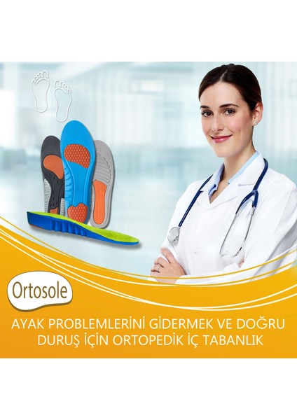 Ortopedik Memory Foam Ayakkabı Tabanlığı, Masaj Etkili, Kemer Destekli Tabanlık