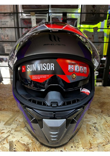 Kask mt Thunder 4 Sv Valıant B2 Parlak Gri Mor Sarı fırsatları