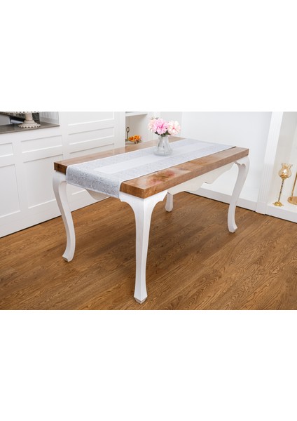 Ayda Jakar Polyester Kumaş Gri Runner 45X150 cm - 1417