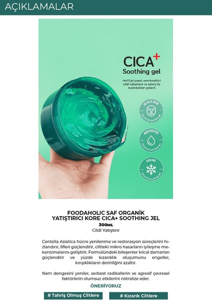 Saf Organik Yatıştırıcı Kore Cica Soothing Jel Krem indirimleri