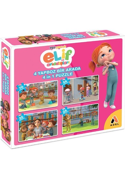 Puzzle Yapboz Elif ve Arkadaşları 4 Yapboz 4 In 1 3+ Yaş