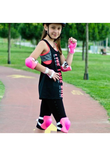 Bisiklet Paten Kaykay Ellik Dizlik Dirseklik 6lı Koruma Seti - Pembe fiyatları