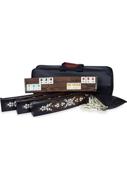 Gerçek Beyaz Sedef Işlemeli Ahşap Oval Okey Takımı Montego Oyun Seti indirimleri