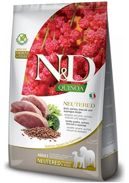 N&d Quinoa Ördek ve Brokoli Orta ve Büyük Irk Yetişkin Kısırlaştırılmış Köpek Maması 2.5 kg