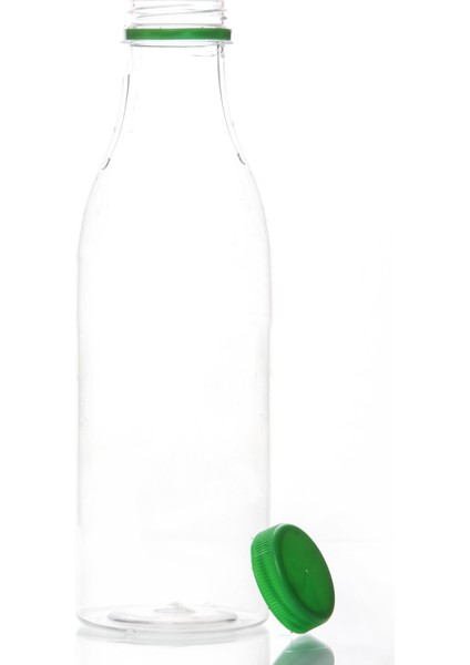 650ML Pet Yuvarlak Şişe ve Yeşil Kapak(68 Adet)