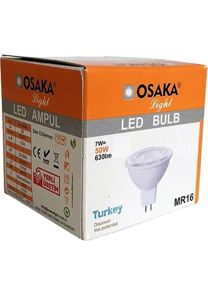 7W LED Ampul 220V Gu5.3 Duylu Ilıkbeyaz Işık