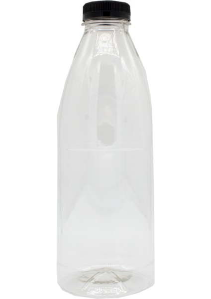 1000 ml Pet Yuvarlak Şişe ve Siyah Kapak 45ADET