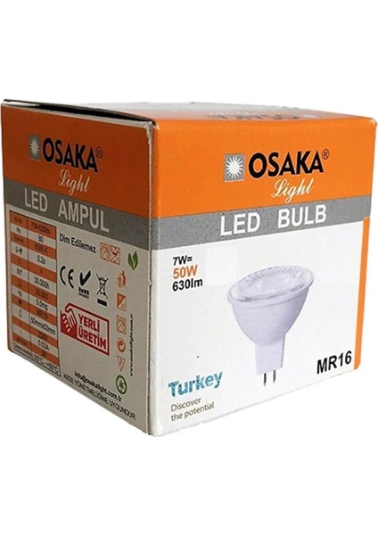 7W LED Ampul 220V Gu5.3 Duylu Gunışığı Işık