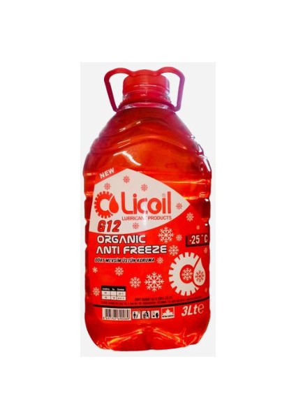 Organik G12 Kırmızı Antifriz 3kg (-25 Derece)Pet Ambalaj