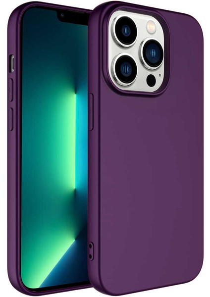 Apple iPhone 14 Pro Kılıf Mara Lansman Silikon Mat Soft Mor