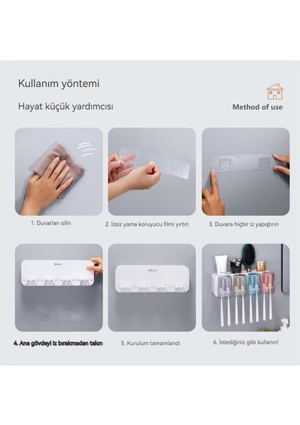 Duvara Monte Deliksiz Raf Diş Fırçası Rafı Seti (Yurt Dışından) indirimleri