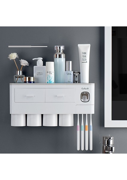 Deliksiz Duvara Monte Diş Fırçası Tutucu (4 Kişilik) (Yurt Dışından) fiyatları