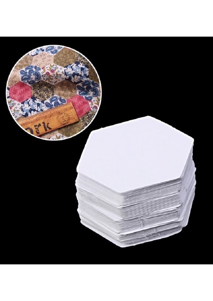 PeriStore 100 Adet Altıgen Şablon Patchwork Kağıt Kapitone Dikiş El Sanatları Dıy