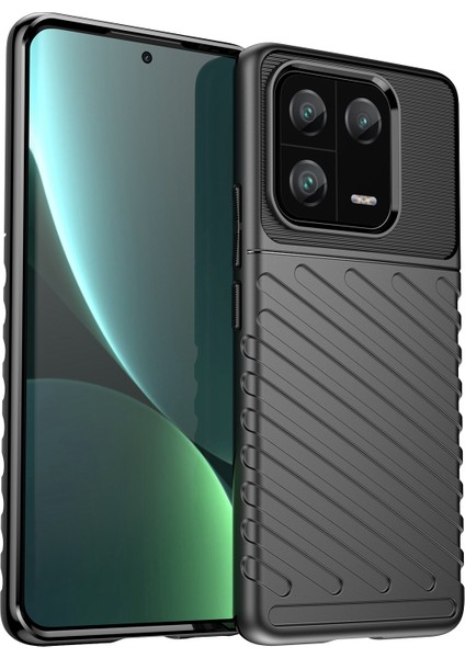 Xiaomi 13 Pro 5G Thunder Serisi Kalınlaştırılmış Tpu Telefon Kılıfı Twill Doku Kayma Önleyici Telefon Kapağı (Yurt Dışından)