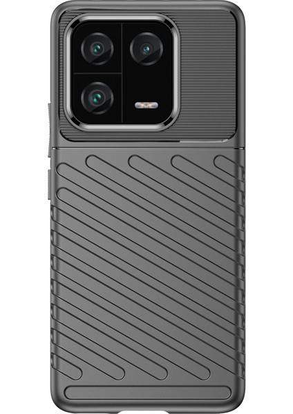 Xiaomi 13 Pro 5G Thunder Serisi Kalınlaştırılmış Tpu Telefon Kılıfı Twill Doku Kayma Önleyici Telefon Kapağı (Yurt Dışından) modelleri