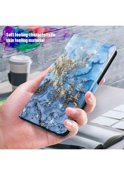 Xiaomi 11T 5G / 11T Pro 5G Pu Deri Flip Case Zarif 3D Desen Baskı Manyetik Kapanma Stand Cüzdan Telefon Kapağı Kayışlı (Yurt Dışından)