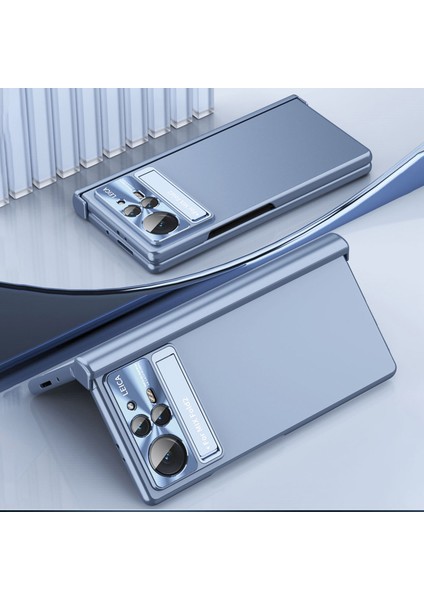Xiaomi Mix İçin Kat 2 5G Menteşe + Stylus Kalem Tasarımı Elektrokaplama Sabit Pc Lens Koruması Temperli Cam Ekran Koruyucusu ile Önleme Önleyici Telefon Kılıfı (Yurt Dışından)