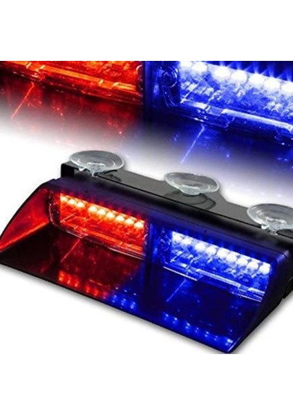 Flaş LED Çakarli 16W Kirmizi-Mavi 8 Fonksiyonlu / LAPA176