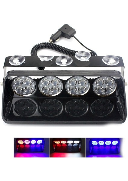 Cam Içi Çakar Lamba Uzaktan Kumandali 16 LED 24W 12V Kirmizi-Mavi / LAPA520 indirimleri