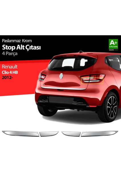 Renault Clio 4 Hb Krom Stop Alt Çitasi 4 Prç 2012 Üzeri
