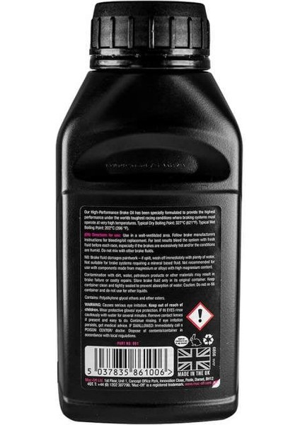 High Performance Brake Oil (Dot4) 250ML Hidrolik Fren Yağı