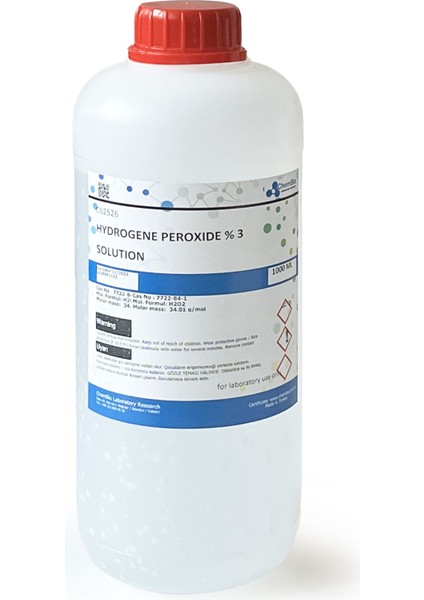 %3 Hidrojen Peroksit Oksijen'li Su Hydrogen Peroxide 1lt