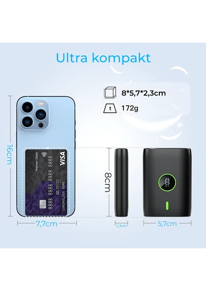 Powerbank Hızlı 10000mAh 22.5W Taşınabilir Şarj Cihazı - Siyah