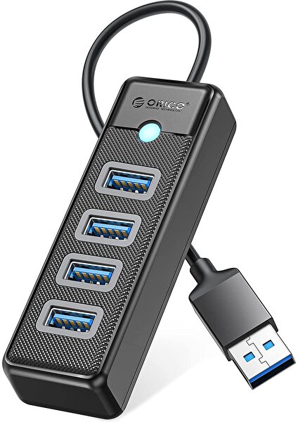 Usb3.0 4 Portlu 5gbps Çoklu USB Bağlantı Noktası Çoklayıcı Hub, 1m, Siyah, PW4U-U3-10-BK