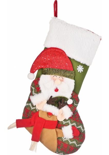 New Year Santa Yılbaşı Hediye Çorabı 47 cm
