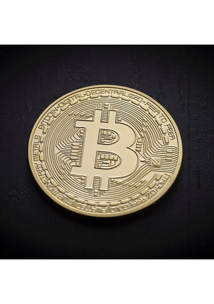 Bitcoin Madeni Para Altın Rengi Hatıra Koleksiyon Değerli Kutulu