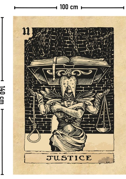 Tarot Kartı Justice Duvar Örtüsü Halısı