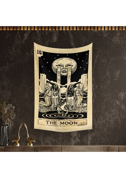 Tarot Kartı The Moon Duvar Örtüsü Halısı