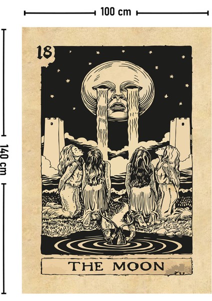 Tarot Kartı The Moon Duvar Örtüsü Halısı fiyatları