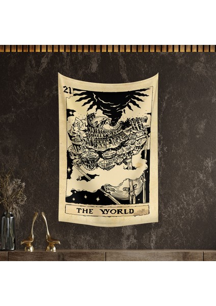 Tarot Kartı The World Duvar Örtüsü Halısı