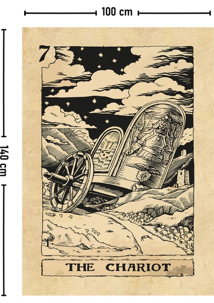 Tarot Kartı The Chariot Duvar Örtüsü Halısı