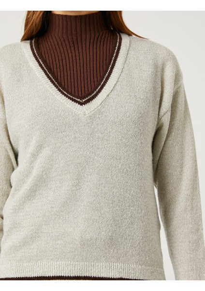 Çift Katlı Görünümlü Kazak indirimleri