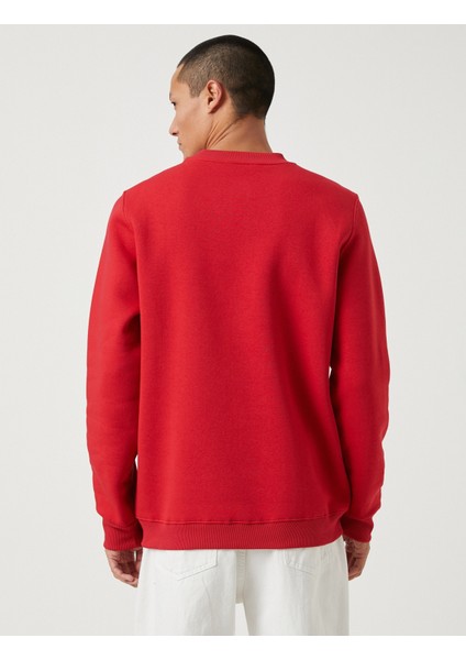 Yarış Temalı Sweatshirt Baskılı Bisiklet Yaka Uzun Kollu fırsatları