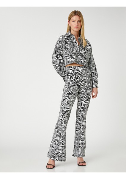 Zebra Desenli Ispanyol Paça Tayt