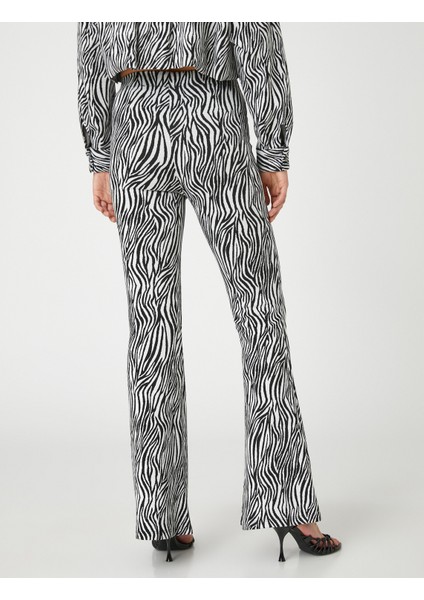 Zebra Desenli Ispanyol Paça Tayt fırsatları