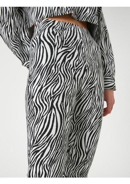 Zebra Desenli Ispanyol Paça Tayt indirimleri