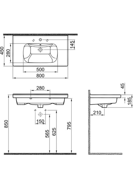 Idea 2.0 80X45 cm Etajerli Lavabo