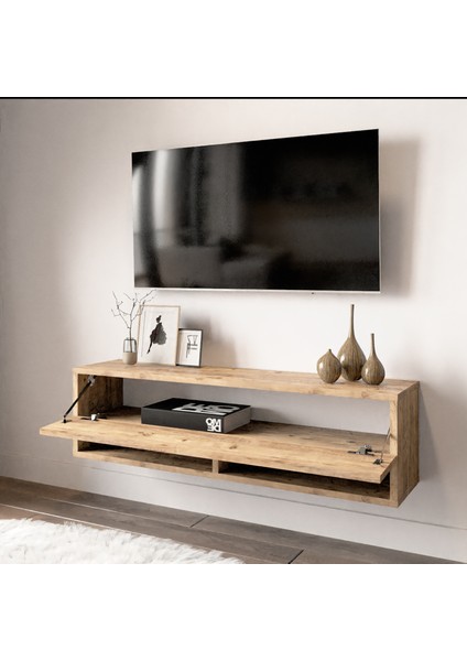 Delphin 100 cm Raflı Kapaklı Tv Ünitesi DLP13-A Çam fiyatları