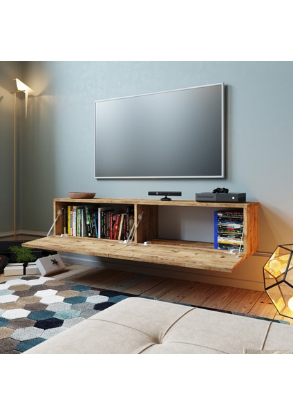 Delphin 140 cm Kapaklı Tv Ünitesi DLP10-A Çam fiyatları