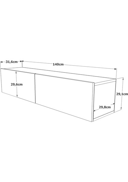 Delphin 140 cm Kapaklı Tv Ünitesi DLP10-A Çam modelleri
