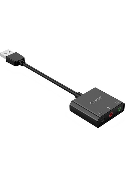 USB 2.0 TRS / TRRS 3.5mm Jack Girişli Harici Ses Kartı Siyah