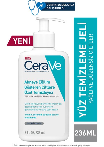 Cerave Yağlı ve Düzensiz Cilter Için Yüz Temizleme Jeli 236 ml