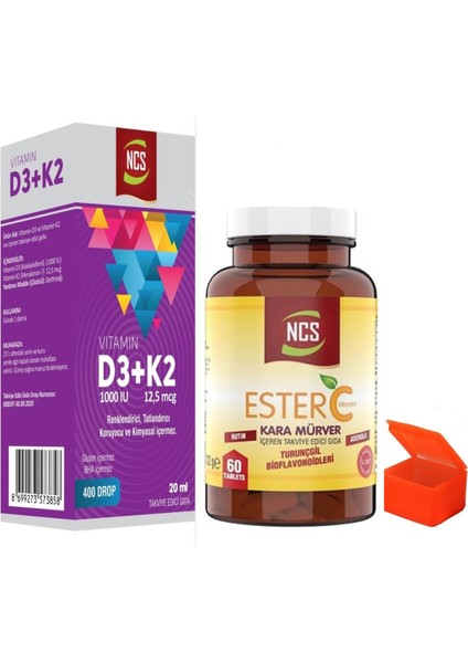 Vitamin D3+K2 Damla-Esterc Vitamin 60 Tablet