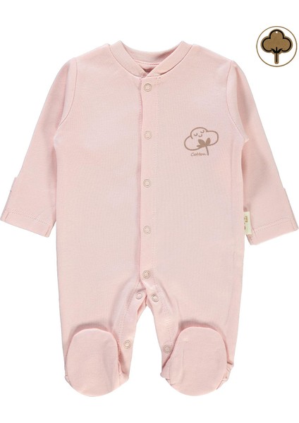Prematüre Organik Patikli Tulum Pembe